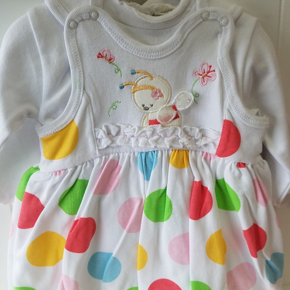 NEW! Busy Bee Dotted Spring Dress for Baby Girl
